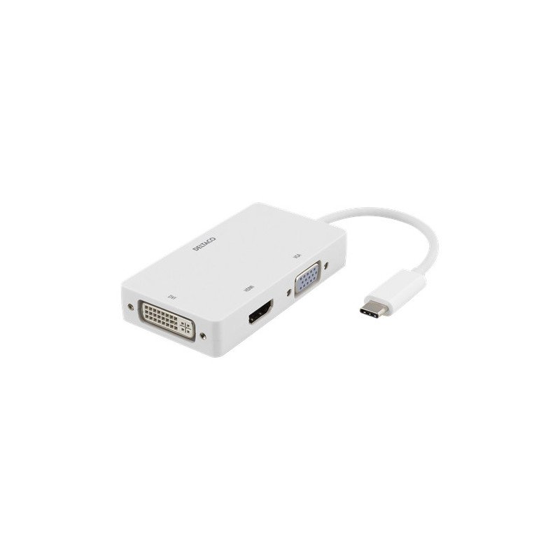 Adapter USB-C - USB-C Multiport till HDMI/DVI/VGA-adapter med 4K-stöd