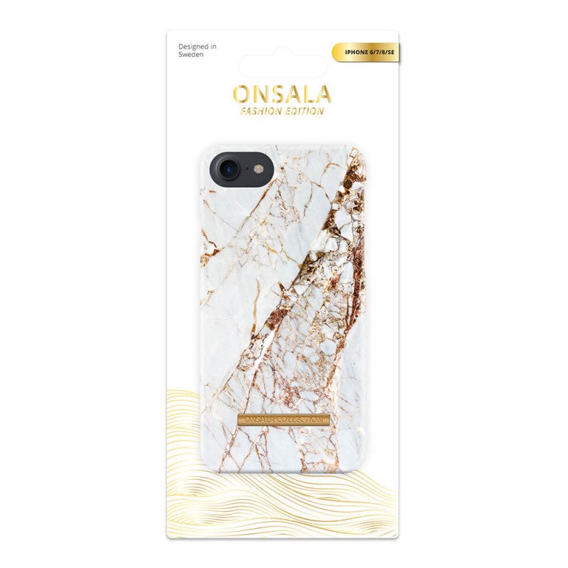 Skaller og hylstre - Onsala mobiletui til iPhone 6/7/8/SE Soft White Rhino Marble
