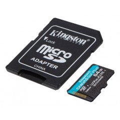 Minneskort - Kingston Canvas Go! 64GB microSDXC + SDXC UHS-I U3 V30 (Class 10) 170MB/s