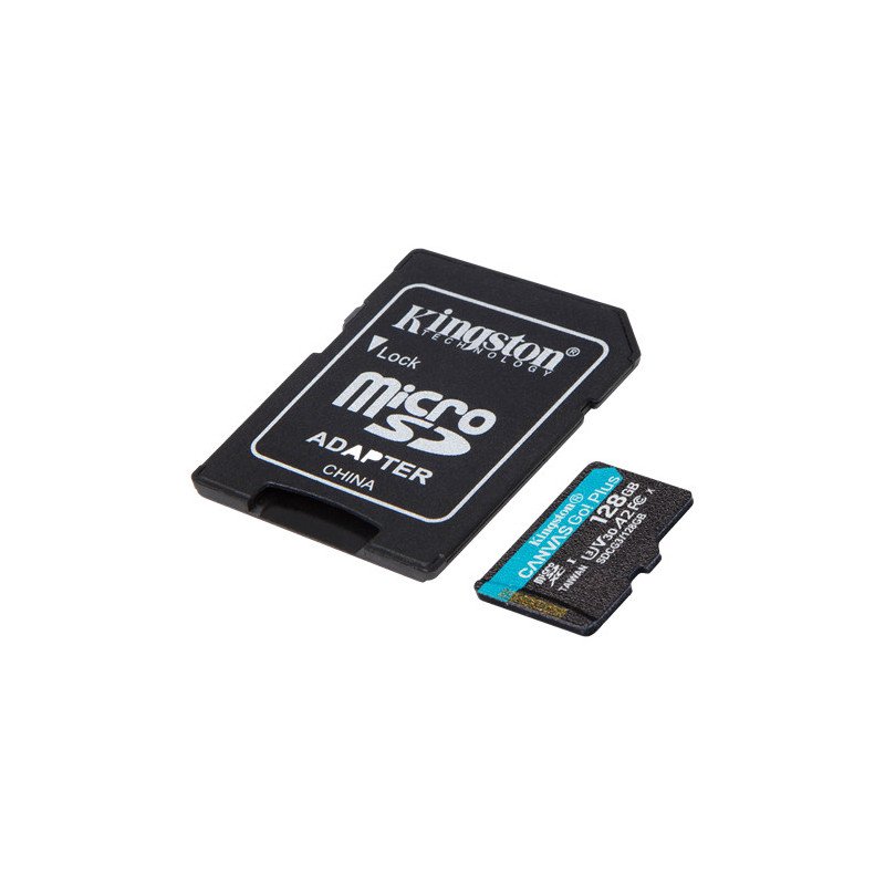 Minneskort - Kingston Canvas Go! microSDXC + SDXC 128GB UHS-I U3 V30 (Class 10) 170MB/s