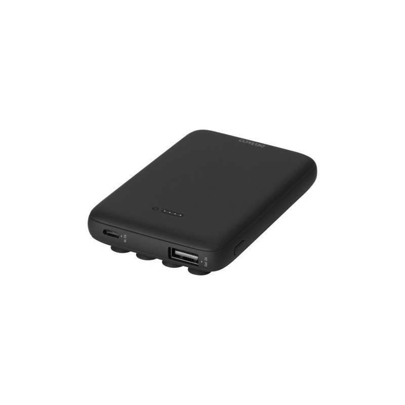 Portabla batterier - Powerbank 5000mAh med QI trådlös laddning som fästs på din telefon