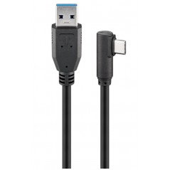 Vinklad USB-C till USB A-kabel i flera längder