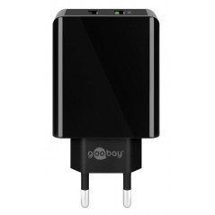 Chargers and Cables - Goobay Strömadapter med 2xUSB Quick Charge QC3.0 28W 2A
