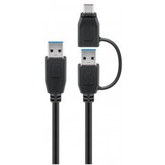 USB-A 3.0 til USB-A 3.0 med USB-C-adapter