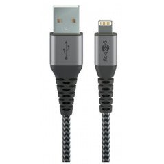 Elegant & extra robust MFi-godkänd USB till Lightning iPhone-laddkabel max. 5V 2.4A (12W)