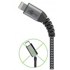 Elegant & extra robust MFi-godkänd USB till Lightning iPhone-laddkabel max. 5V 2.4A (12W)