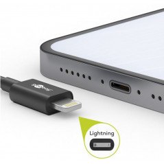 Datortillbehör - USB-C till Lightning kabel MFi-Certifierad svart