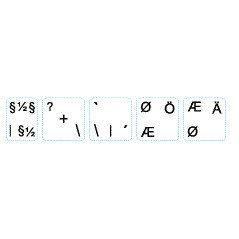 Klistermärken för konvertera tangentbord till nordic (SE/DK/NO/FI) 5-keys, vit