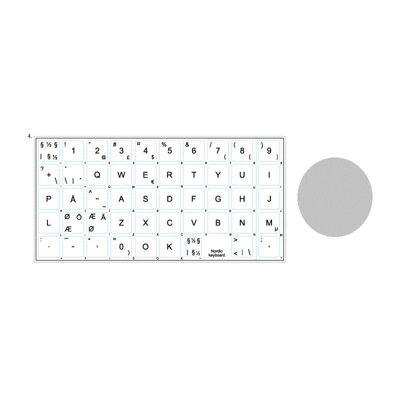 Øvrigt tilbehør - Klistermærker til udenlansk tastatur, nordisk (SE/DK/FI/NO)
