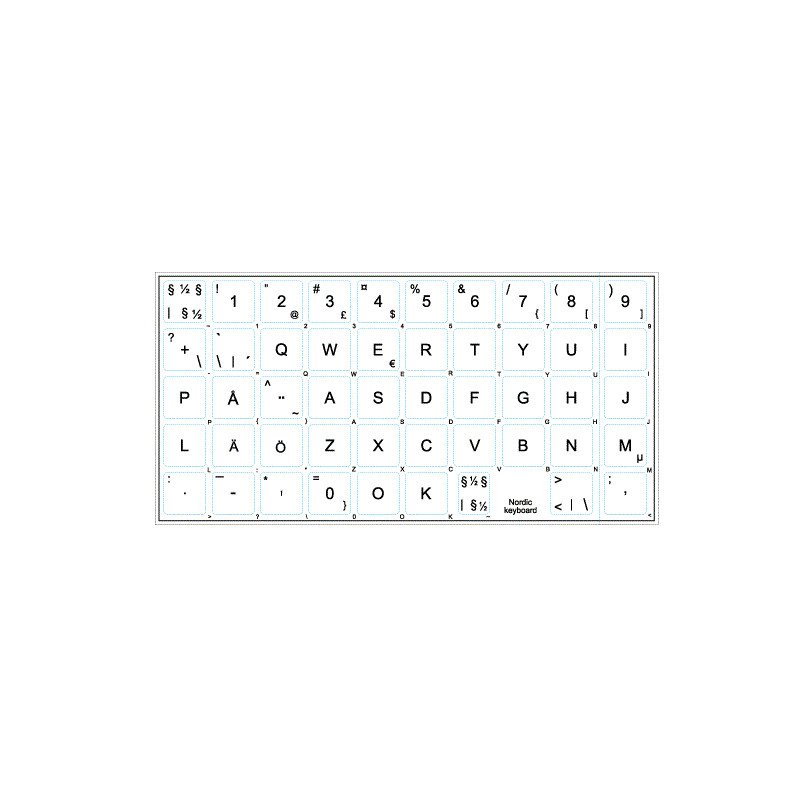 Øvrigt tilbehør - Klistermärken för utländska tangentbord (svensk vit)
