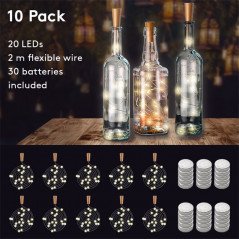 Ljusslingor - Goobay LED ljusslinga för flaskor 10st 2m LED-slingor med 20-LED