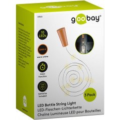 Ljusslingor - Goobay LED 1m ljusslinga med 10st LED för flaskor (3-pack)