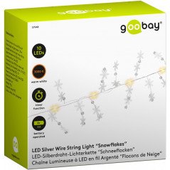 Ljusslingor - Goobay LED-lyskæde med snefnugmotiv til indendørs brug med timer 1,3 m 10 stk. LED