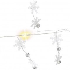 Ljusslingor - Goobay LED-lyskæde med snefnugmotiv til indendørs brug med timer 1,3 m 10 stk. LED
