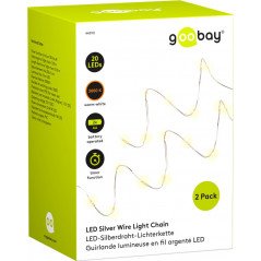 Ljusslingor - Goobay LED-lyskæde til indendørs brug med timerfunktion (2-pak) 1m 20stk LED\'er