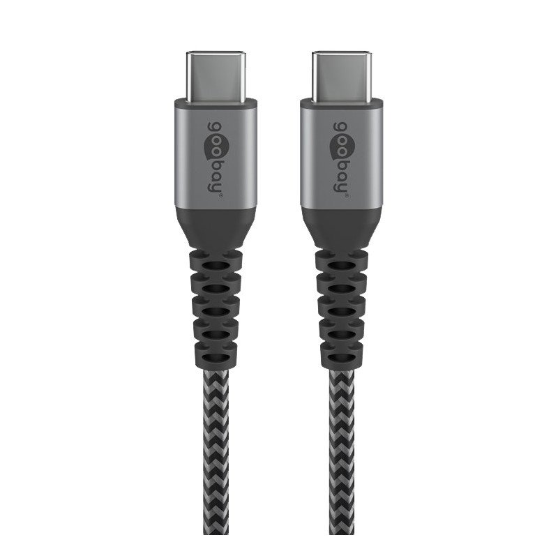 USB-C kabel - Laddkabel i textil USB-C till USB-C 60 Watt