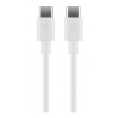 Goobay USB-C till USB-C laddkabel och synkkabel upp till 60W, vit