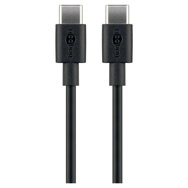 USB-C kabel - Goobay USB-C till USB-C laddkabel och synkkabel upp till 60W, svart