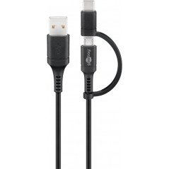 Goobay USB-A 2.0 til mikro-USB med USB-C-adapter