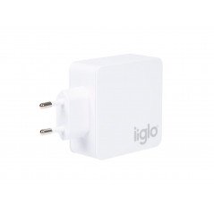 iiglo universel oplader til telefon og tablet USB-C & USB-A, PD og QC 3.0