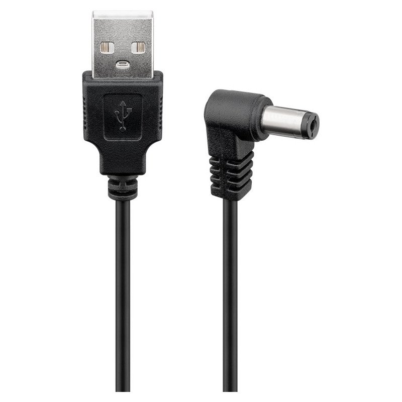 USB-adapter - Goobay USB till vinklad DC kabel för strömöverföring via USB-uttag