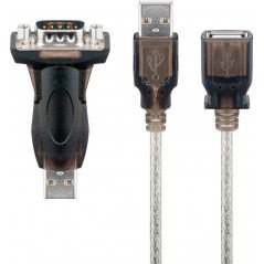 USB till serieport-adapter (RS-232) med USB förlängningssladd 1.5 meter