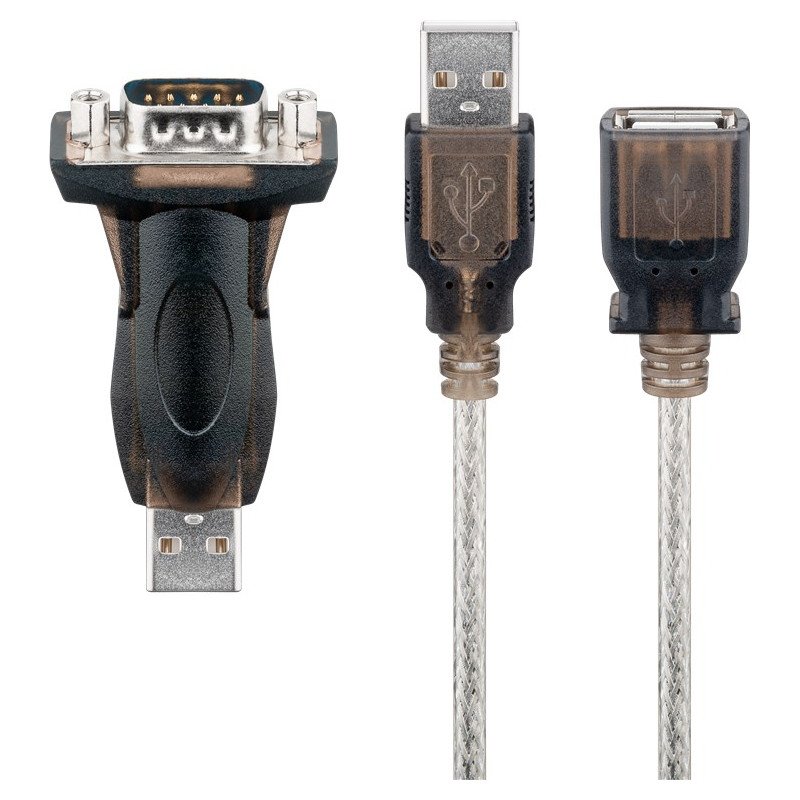 USB til seriel port - Adapter fra USB til seriel port (RS-232) med USB-forlængerledning 1,5 meter