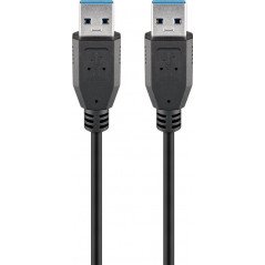 USB 3.0 SuperSpeed Kabel, hane till hane, svart