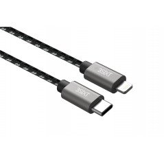 3SIXT Lightning till USB-C-kabel, svart/silver