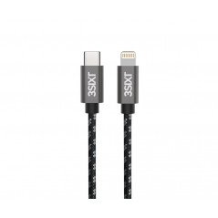 Lightning kabel iPhone - 3SIXT Lightning till USB-C-kabel, svart/silver