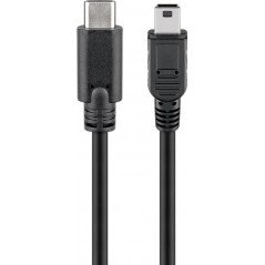 USB-C till miniUSB-kabel, 0.5 meter, svart