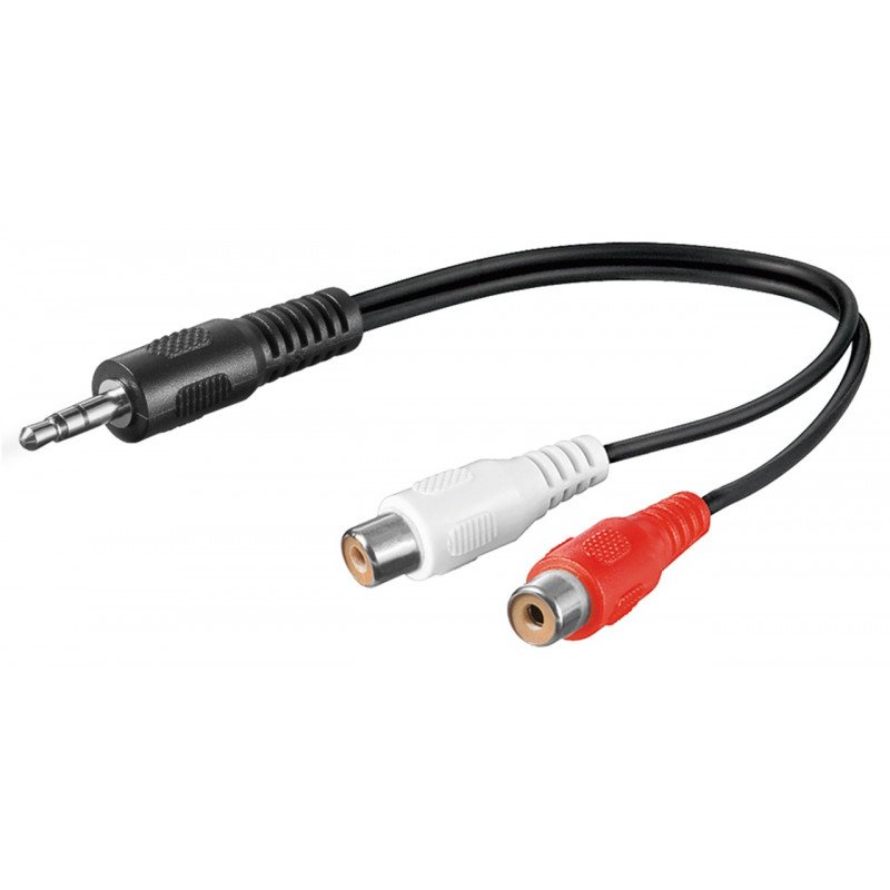 Ljudkabel & ljudadapter - Goobay 2 x RCA till 3.5 mm-kabel, 0.2 meter