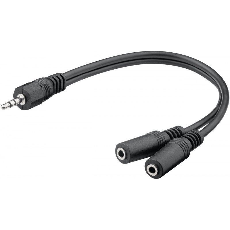 Audio cable and adapter - Goobay 3.5 mm till 2x 3.5 mm kabel, 0.2 meter