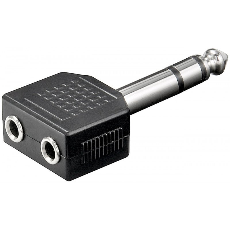 Lydkabel og adapter - 6,3 mm til 2x 3,5 mm adapter