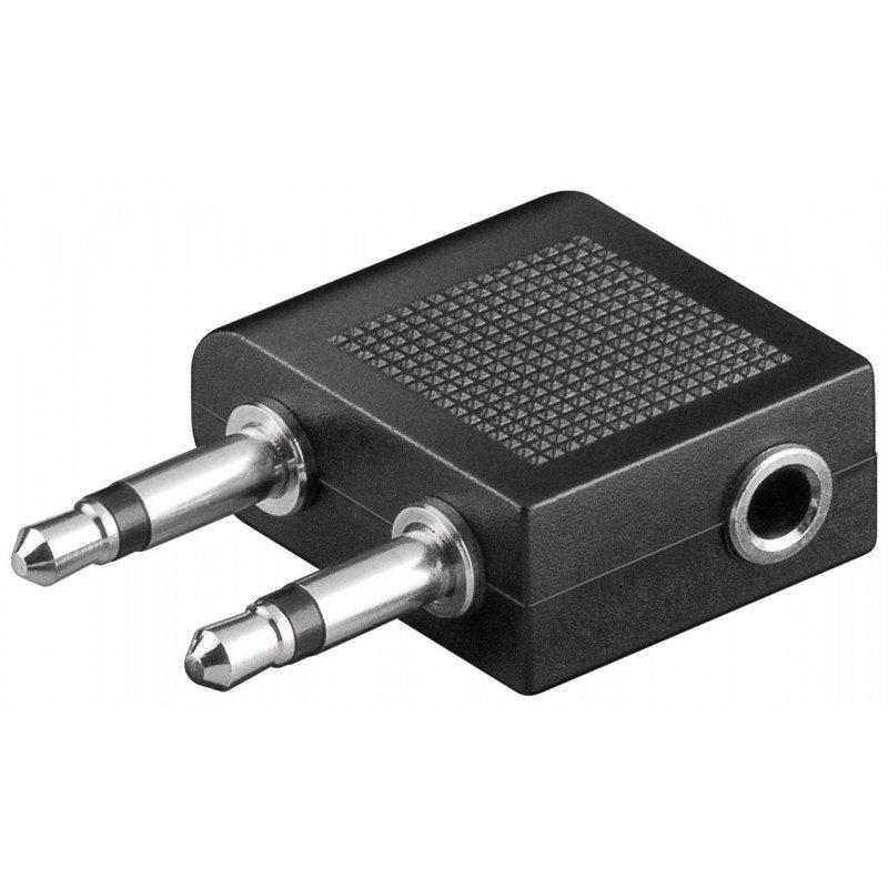 Audio cable and adapter - Adapter för flyg-/resehörlurar, AUX-uttag, 3,5 mm hona