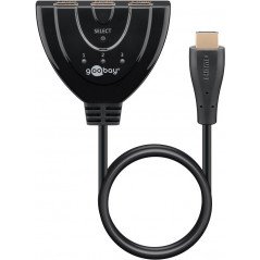 Skärmkabel & skärmadapter - Goobay manuell HDMI-switch för 3 enheter, 4K