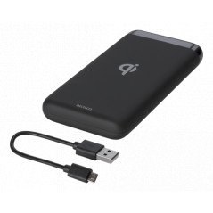 Portable batterier - Powerbank med QI trådløs opladning 10.000 mAh, USB-C PD 18W og USB-A