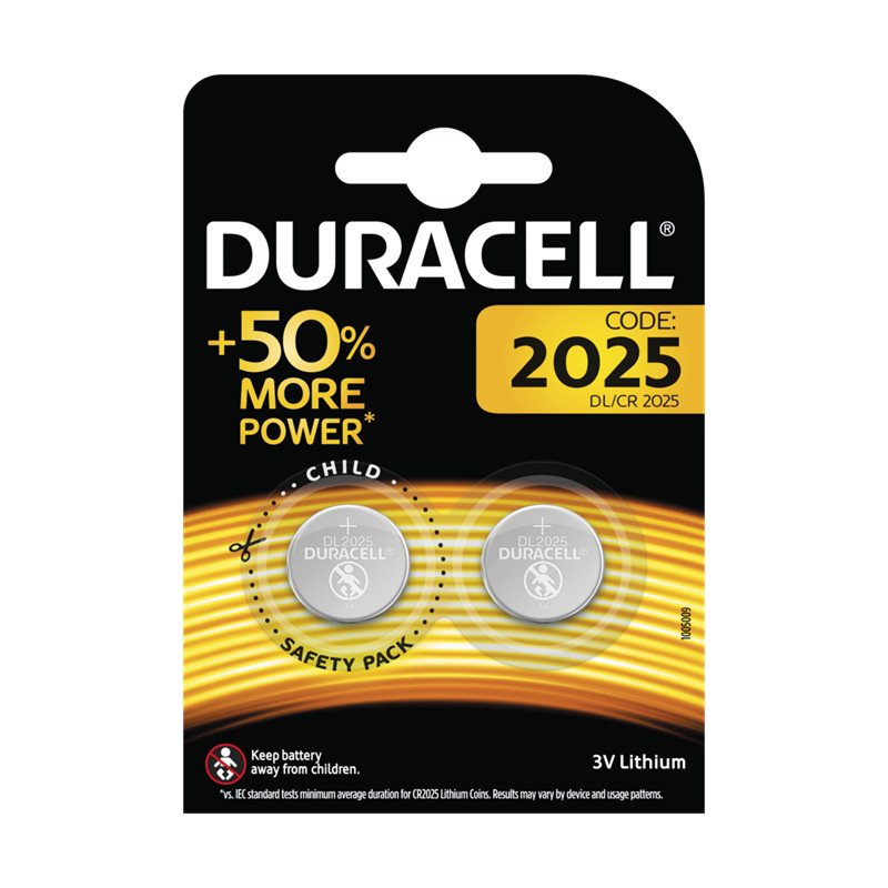 Batterier & batteri tester - Duracell CR2025 knappcellsbatterier 2-pack