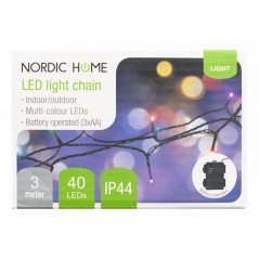 Ljusslingor - Nordic Home multifarvet LED-lyskæde, 3 m, 40 stk. LED og timerfunktion