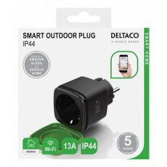Belysning - Deltaco SMART HOME WiFi strömadapter för utomhusbruk IP44