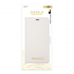 iPhone 12 - Onsala Magnetic Plånboksfodral 2-i-1 till iPhone 12 / 12 Pro Saffiano White