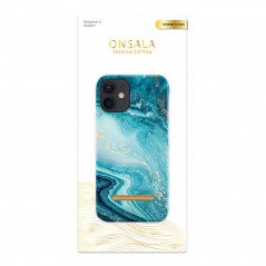 Onsala mobiletui til iPhone 12 Mini Soft Blue Sea Marble