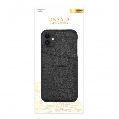 Skal och fodral - Onsala mobilskal i äkta läder till iPhone 11 med två kortfack
