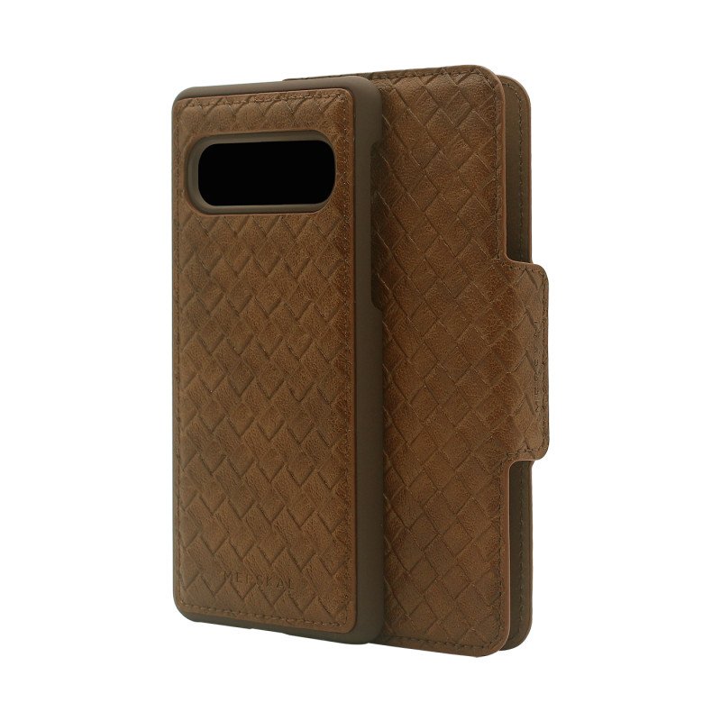 Cases - Plånboksfodral med magnetiskt mobilskal till Samsung S10 (Brown Elite)