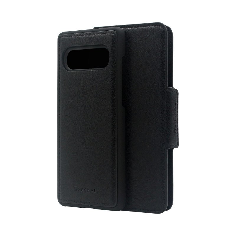 Skal och fodral - Plånboksfodral med magnetiskt mobilskal till Samsung S10 Plus (Black)