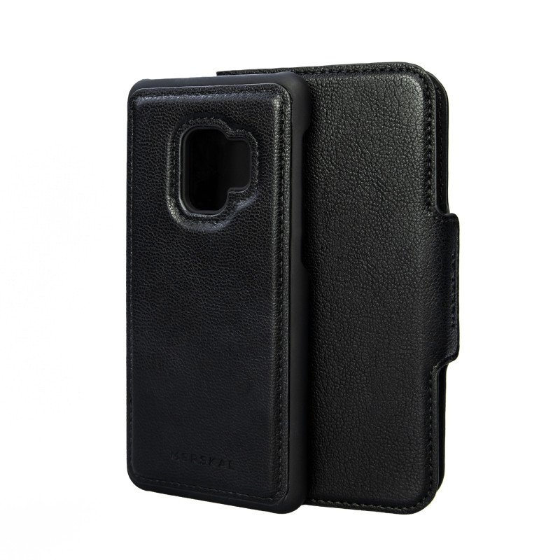 Skal och fodral - Plånboksfodral med magnetiskt mobilskal till Samsung S9 (Black)