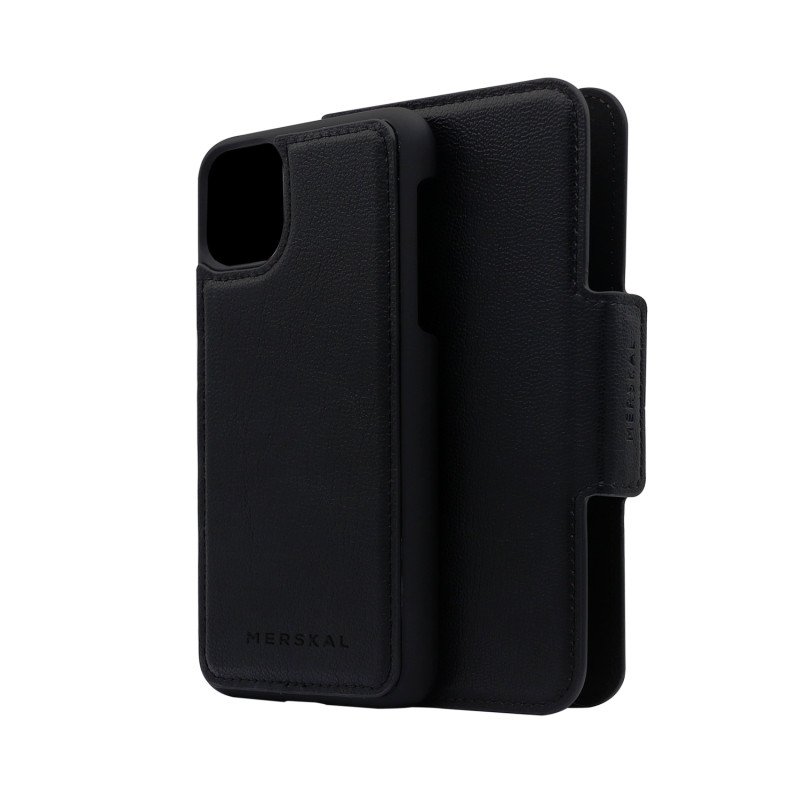 Skal och fodral - Plånboksfodral 2-i-1med magnetiskt mobilskal till iPhone 11 Pro PU-läder (Black)