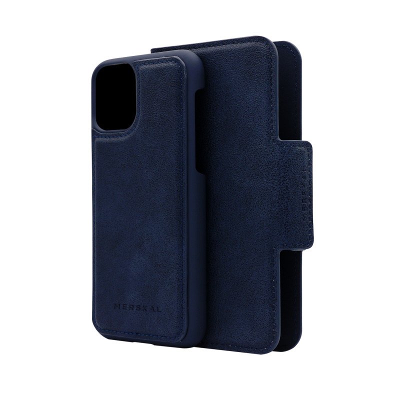 Skal och fodral - Plånboksfodral 2-i-1 med magnetiskt mobilskal till iPhone 11 Pro PU-läder (Blue)
