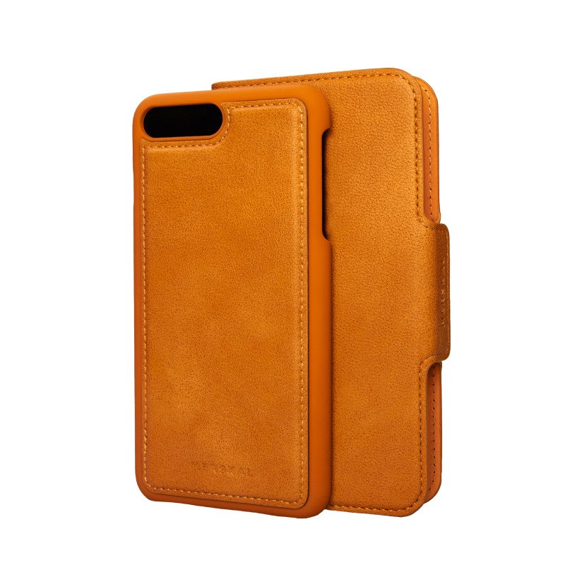 Shells and cases - Plånboksfodral med magnetiskt mobilskal till iPhone 7/8 Plus (Orange)