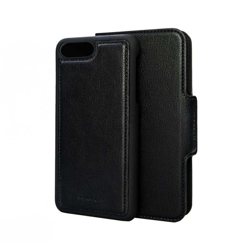 Skal och fodral - Plånboksfodral med magnetiskt mobilskal till iPhone 7/8 Plus (Black)